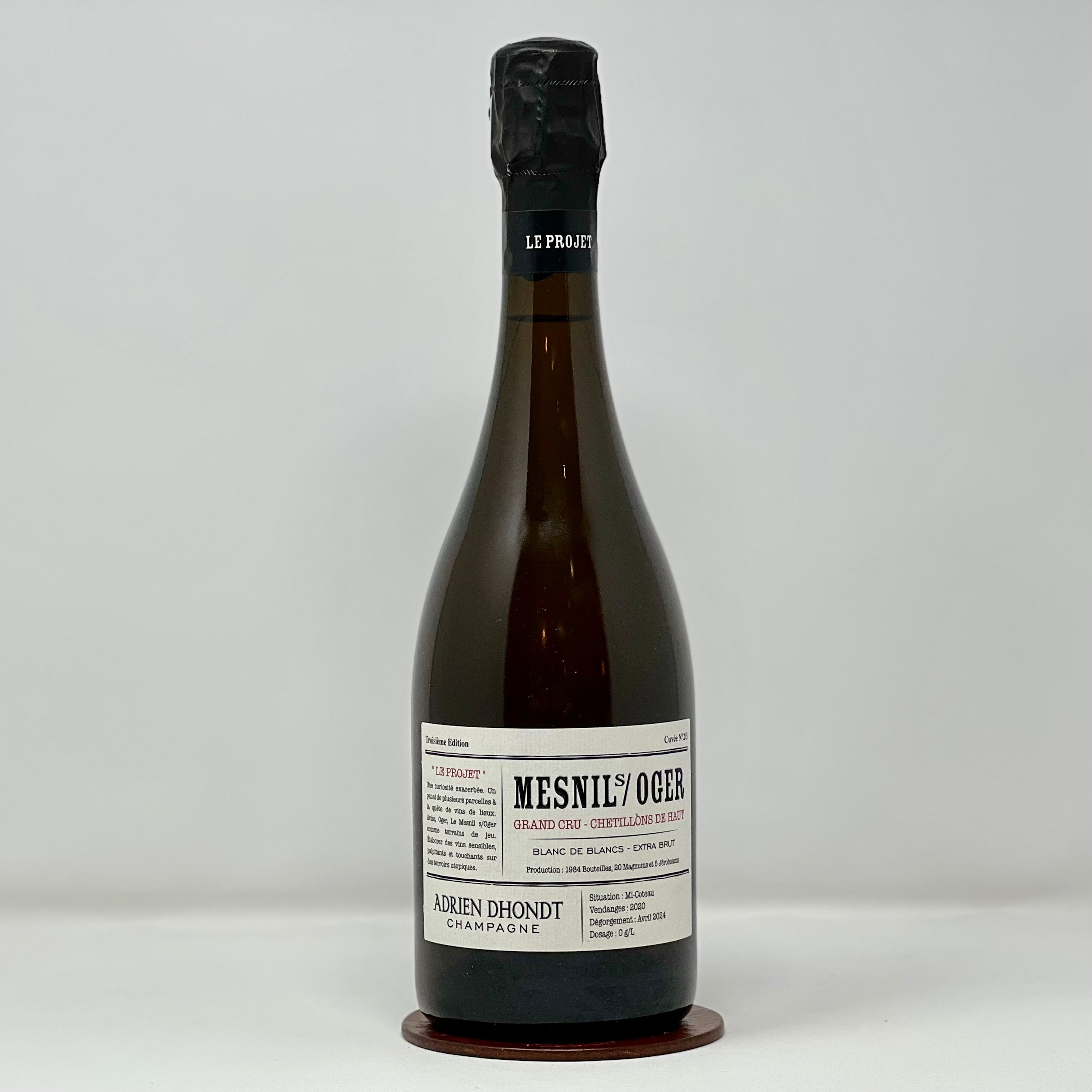 ADRIEN DHONDT - ‘Chetillons de Haut’ Mesnil s/Oger Champagne Extra Brut Grand Cru 2020